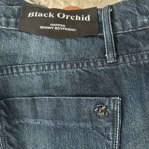 Black orchid dark wash Harper skinny boyfriend Jean